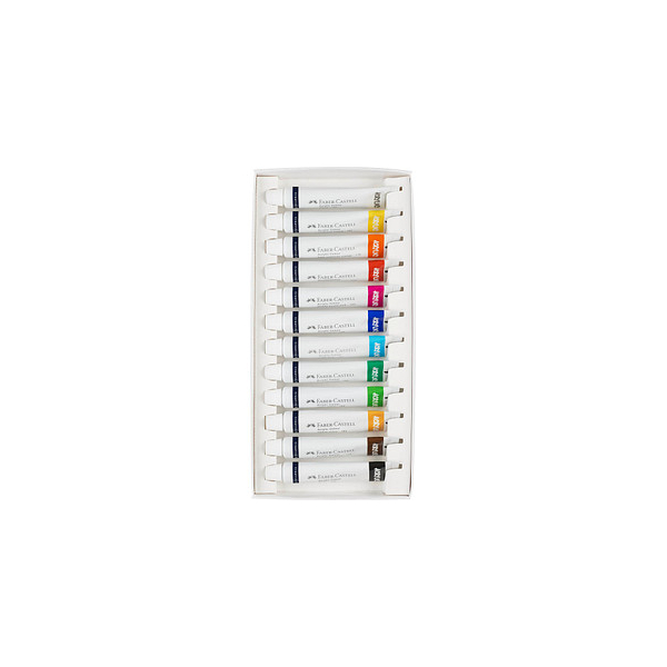 Faber Castell Acrylic Paint - 12 Vibrant Colors 20 ml Oz Bottle Set